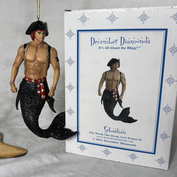VTG Retired December Diamonds Sebastian Pirate Merman Ornament 55-90823 2014 Box - Picture 1 of 10